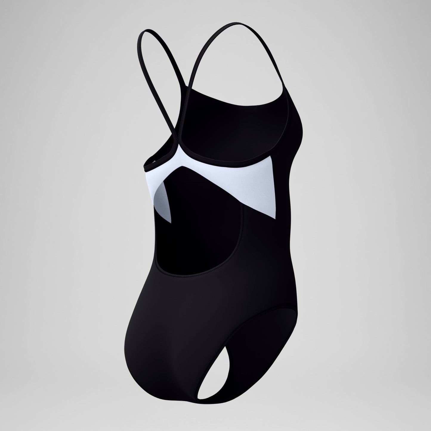 Solid Racerback Swimsuit Black/White - Speedo