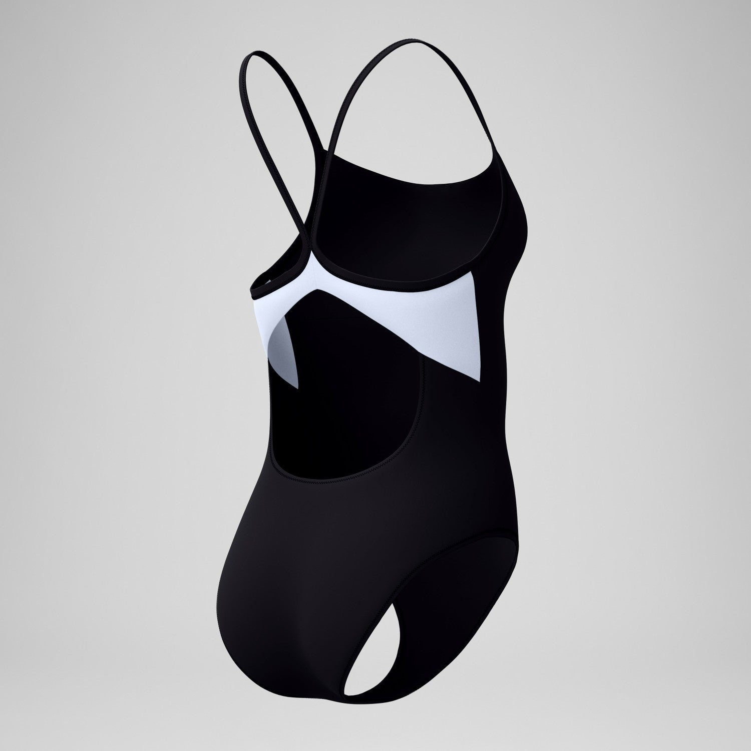 Solid Racerback Swimsuit Black/White - Speedo