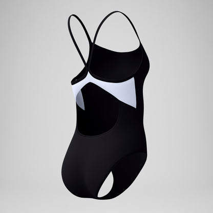 Solid Racerback Swimsuit Black/White - Speedo