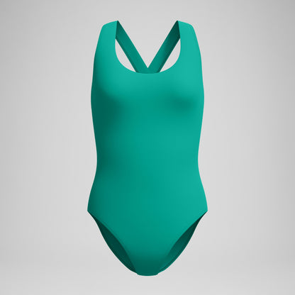 Solid Scoop Neck Swimsuit Teal - Speedo