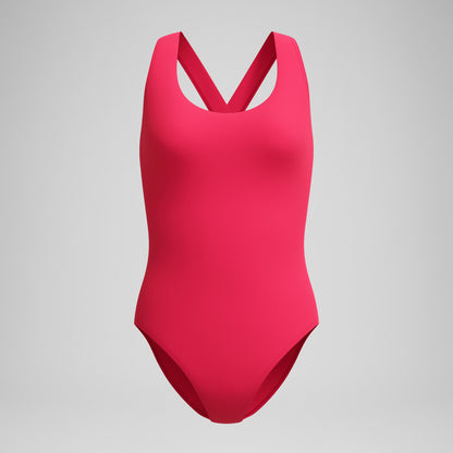 Solid Scoop Neck Swimsuit Ruby - Speedo