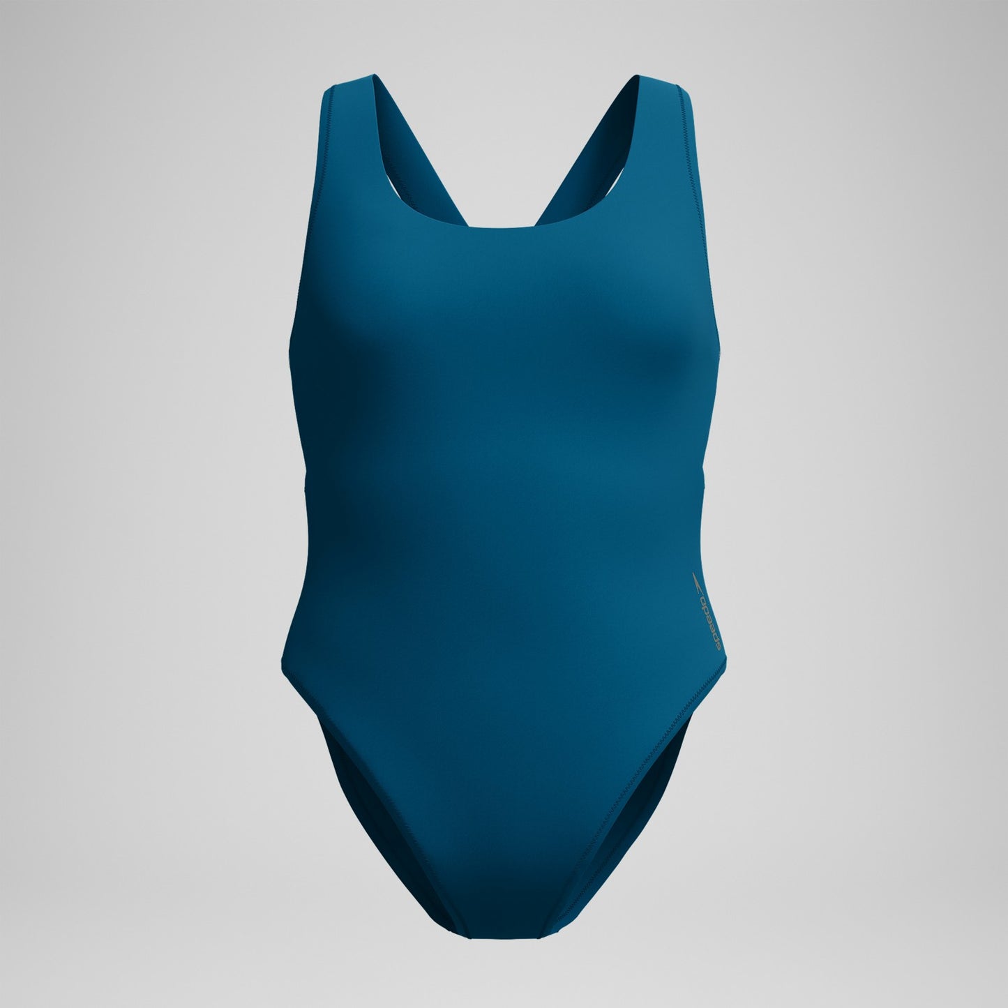Solid Scoop Neck Mesh Swimsuit Dark Teal - Speedo