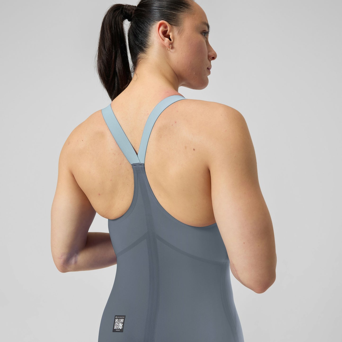 Fastskin LZR Pure Valor 2.0 Closedback Kneeskin Grey/Blue - Speedo