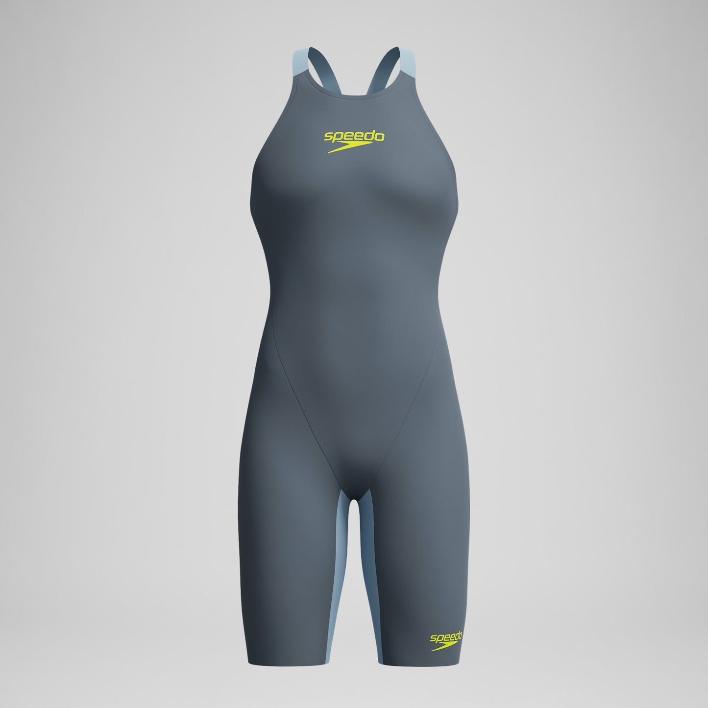 Fastskin LZR Pure Valor 2.0 Closedback Kneeskin Grey/Blue - Speedo