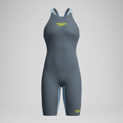 Fastskin LZR Pure Valor 2.0 Closedback Kneeskin Grey/Blue - Speedo