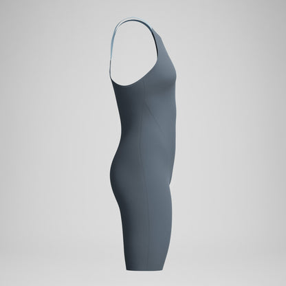 Fastskin LZR Pure Valor 2.0 Closedback Kneeskin Grey/Blue - Speedo
