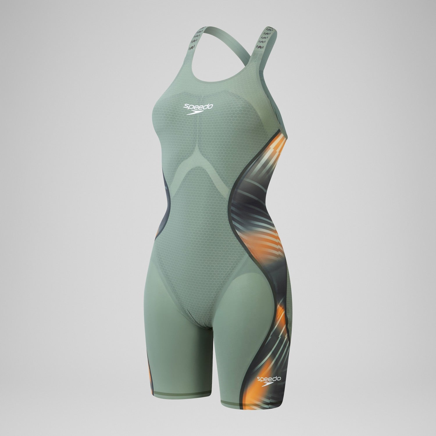 Fastskin LZR Pure Intent 2.0 Closedback Kneeskin Green/Orange - Speedo