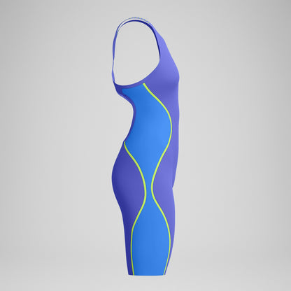 Fastskin LZR Pure Intent 2.0 Openback Kneeskin Blue/Yellow - Speedo