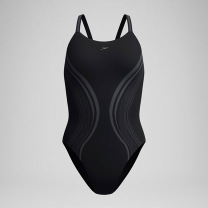 V Class Printed Active Back Swimsuit Black - Speedo