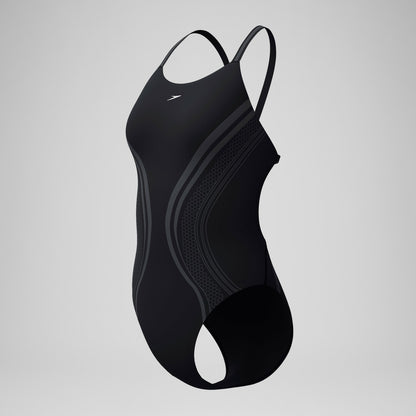 V Class Printed Active Back Swimsuit Black - Speedo