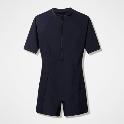 Modern Coverage Short Sleeve Legsuit Black - Speedo