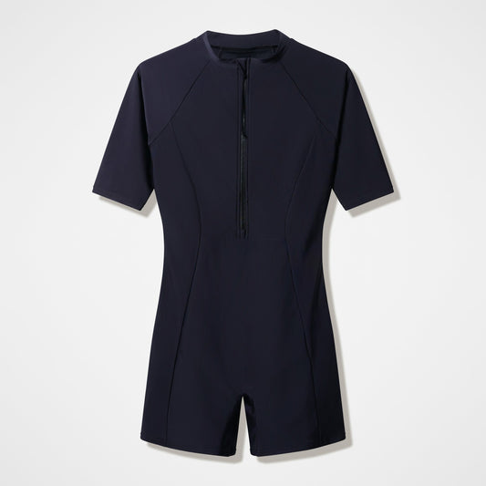 Modern Coverage Short Sleeve Legsuit Black - Speedo