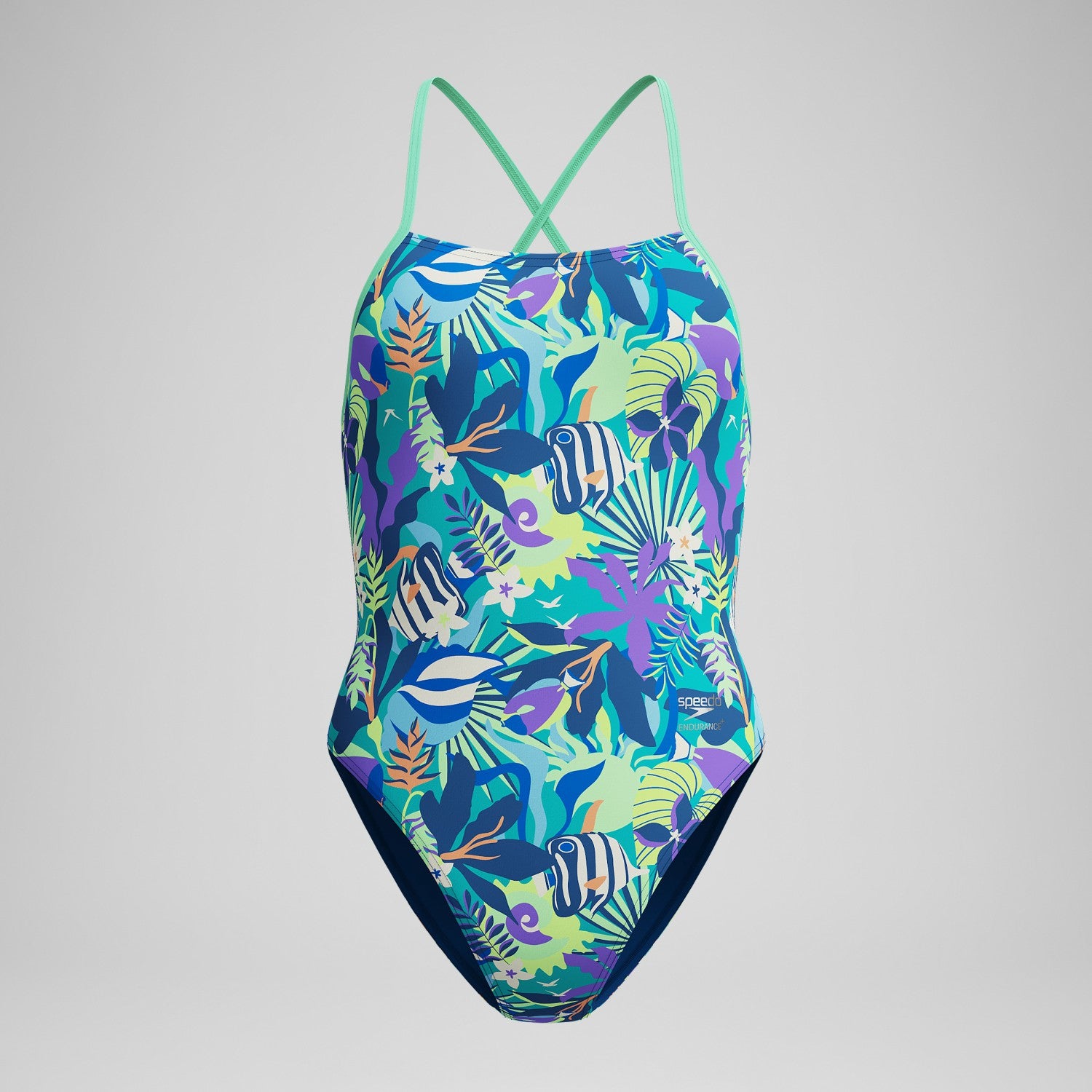 Club Training Printed Tie Back Swimsuit Green - Speedo