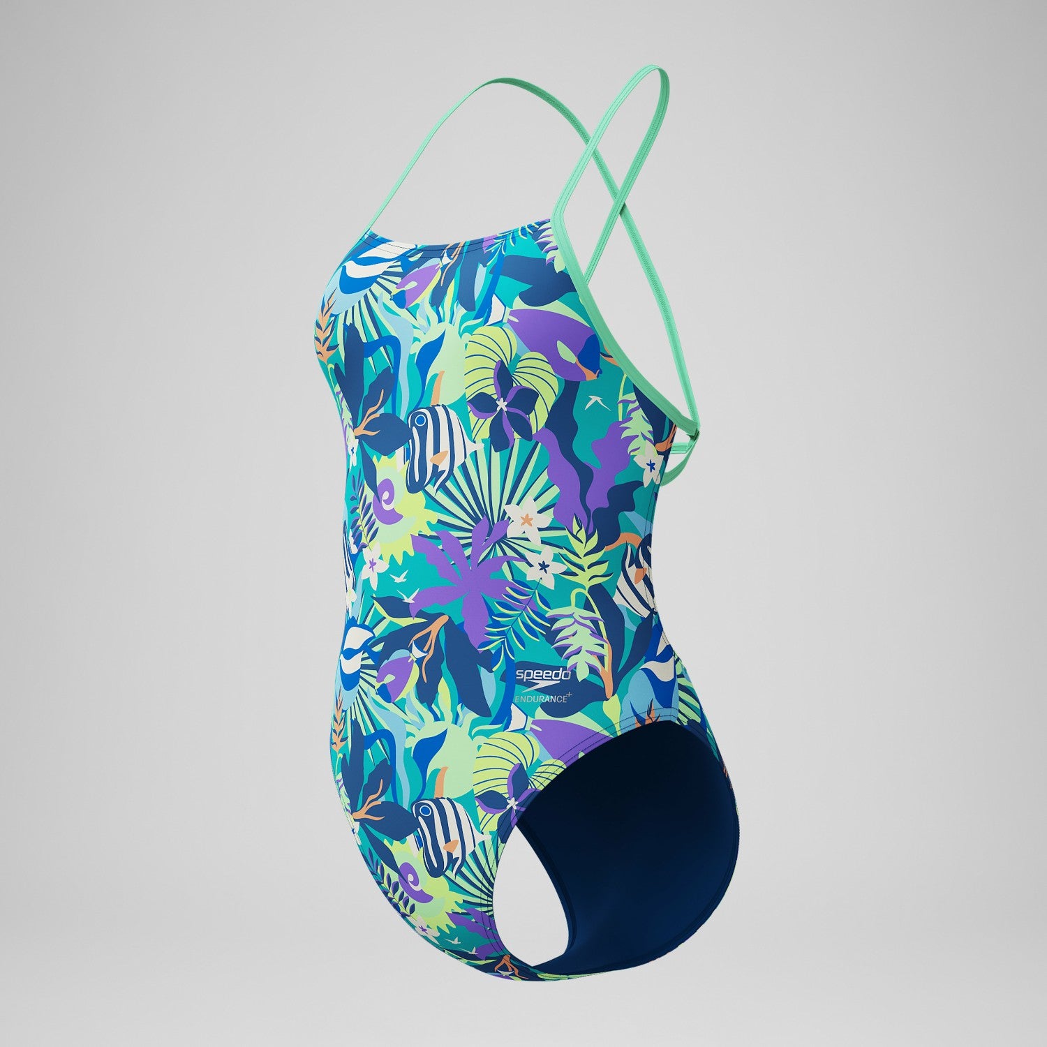 Club Training Printed Tie Back Swimsuit Green - Speedo