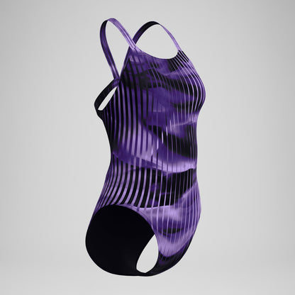 Club Training Printed Leaderback Swimsuit Purple - Speedo