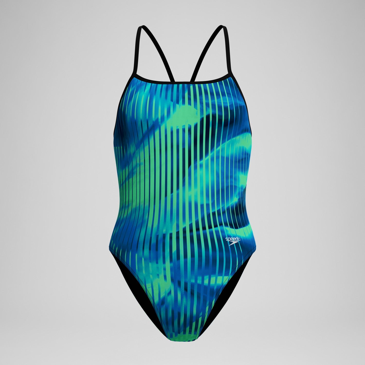 Club Training Printed Turnback Swimsuit Blue/Green - Speedo