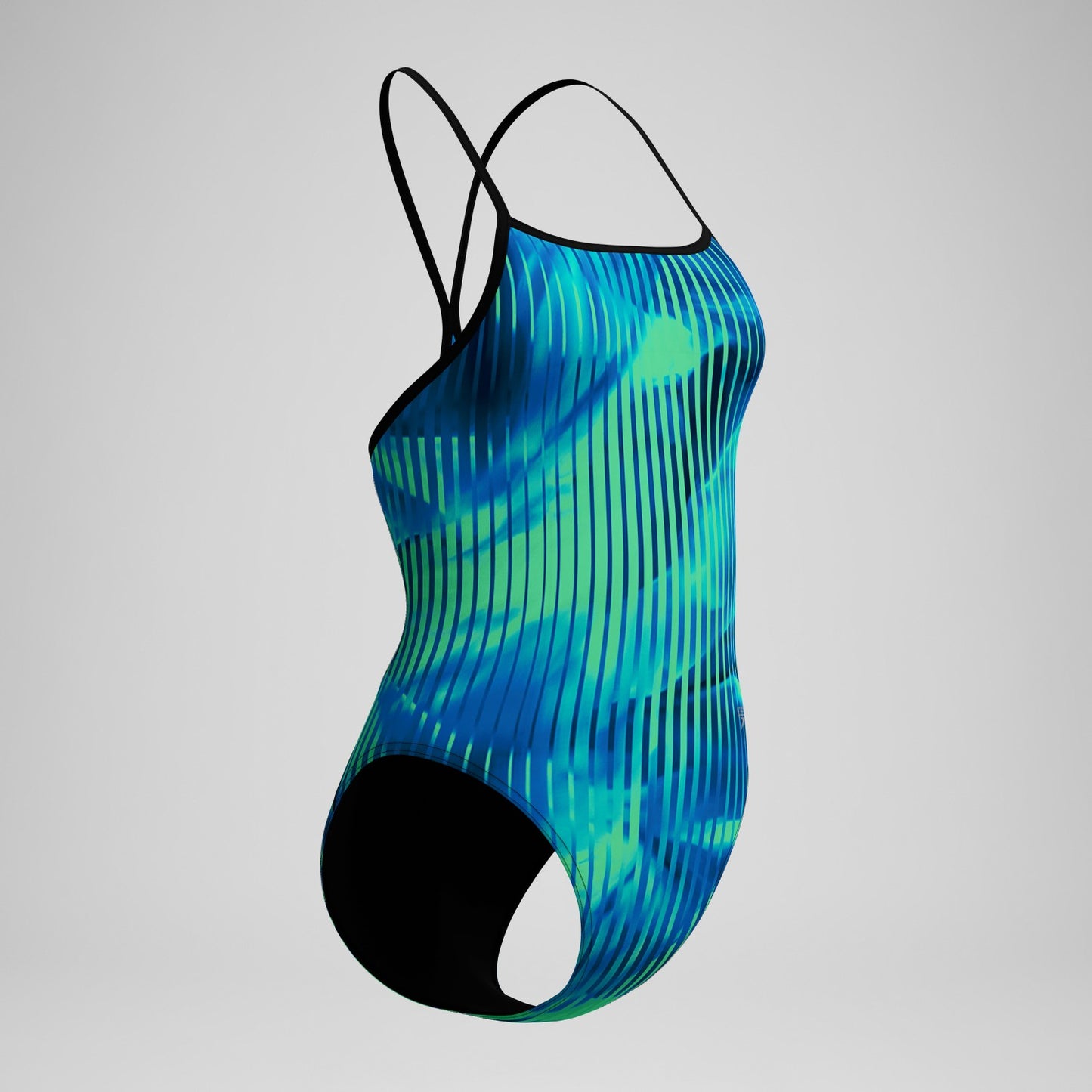 Club Training Printed Turnback Swimsuit Blue/Green - Speedo