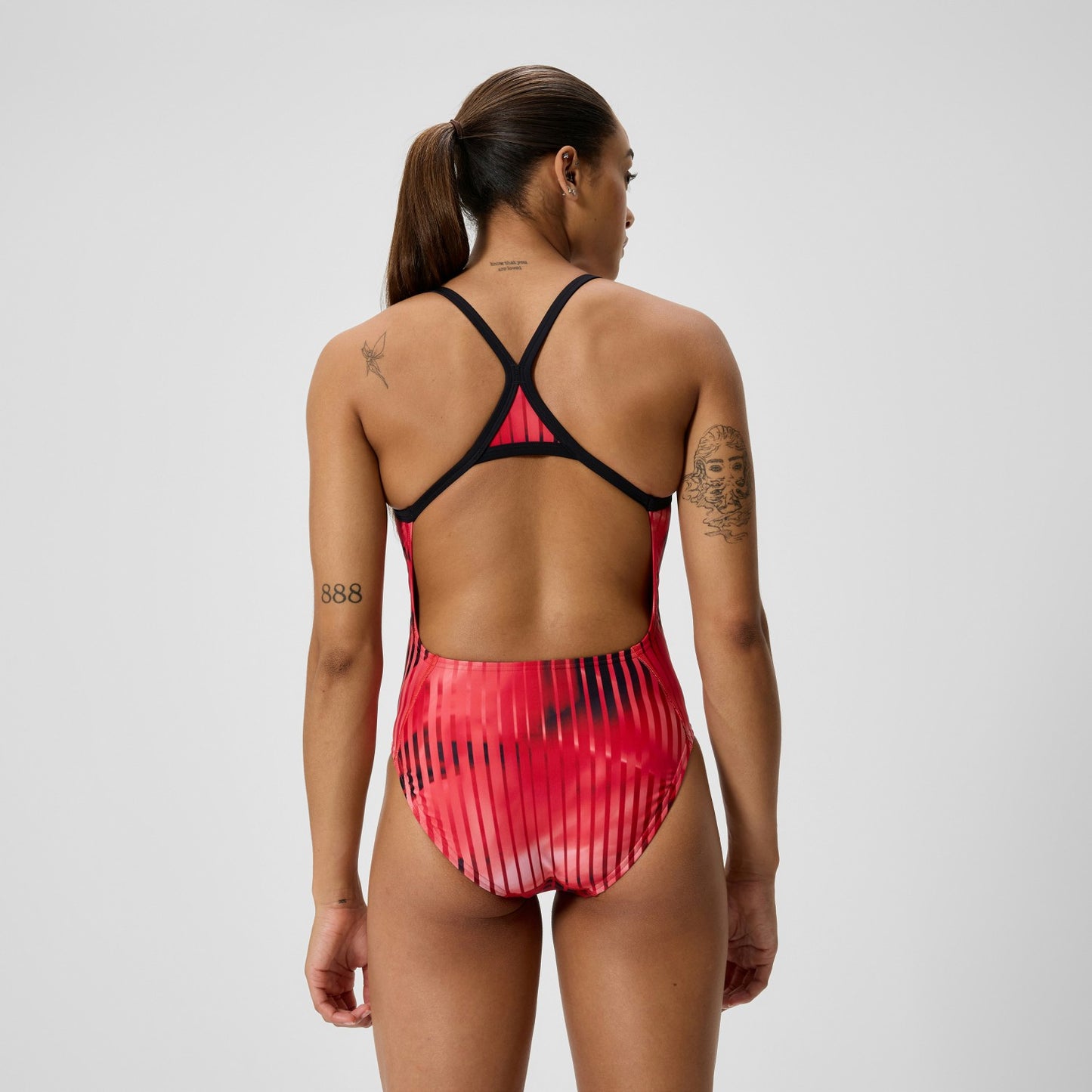 Club Training Printed Turnback Swimsuit Red - Speedo
