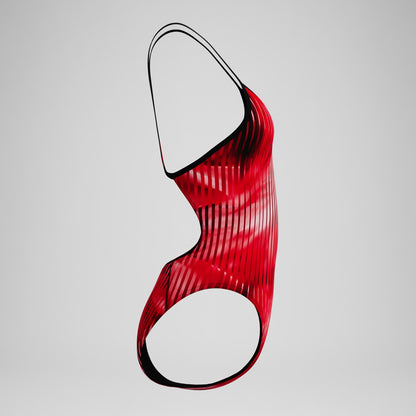 Club Training Printed Turnback Swimsuit Red - Speedo