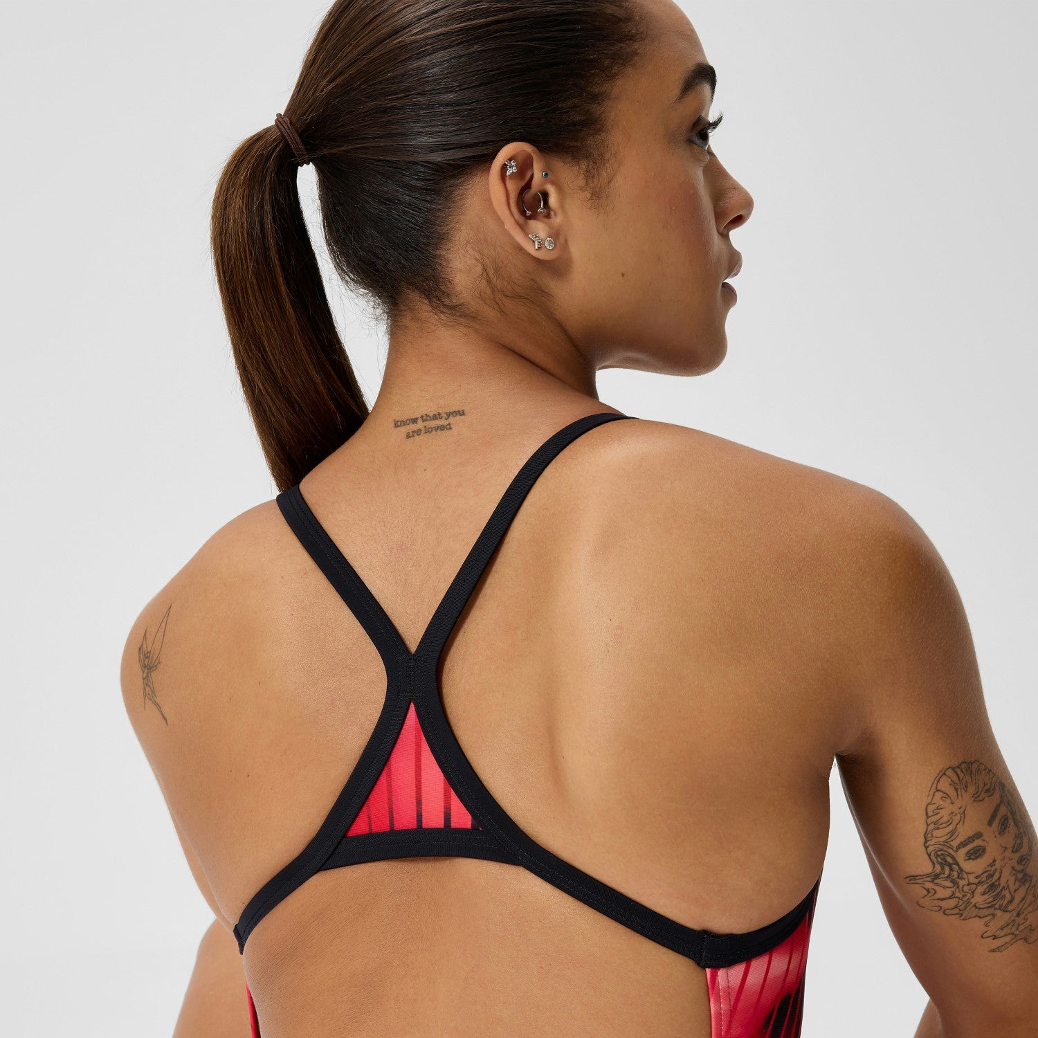 Club Training Printed Turnback Swimsuit Red - Speedo