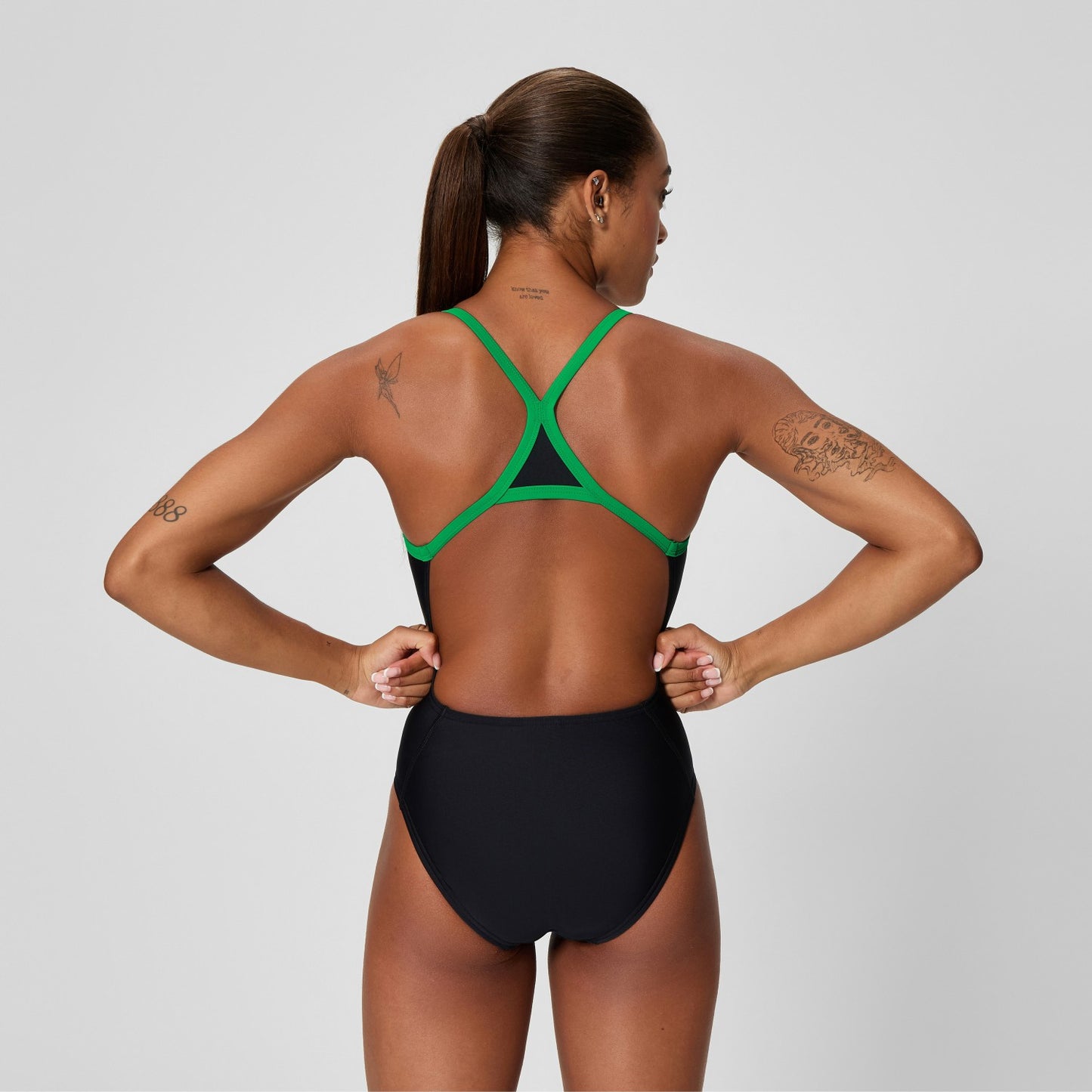 Club Training Turnback Swimsuit Black/Green - Speedo