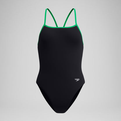 Club Training Turnback Swimsuit Black/Green - Speedo