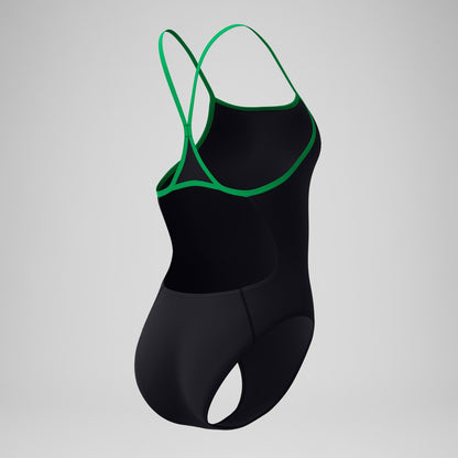 Club Training Turnback Swimsuit Black/Green - Speedo