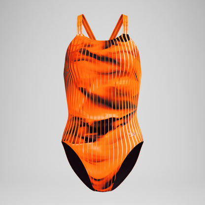 Club Training Printed Leaderback Swimsuit Orange - Speedo
