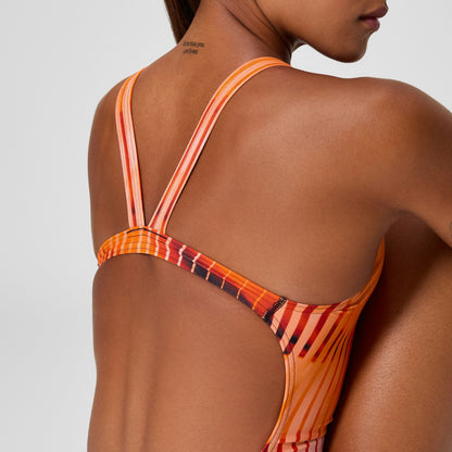 Club Training Printed Leaderback Swimsuit Orange - Speedo