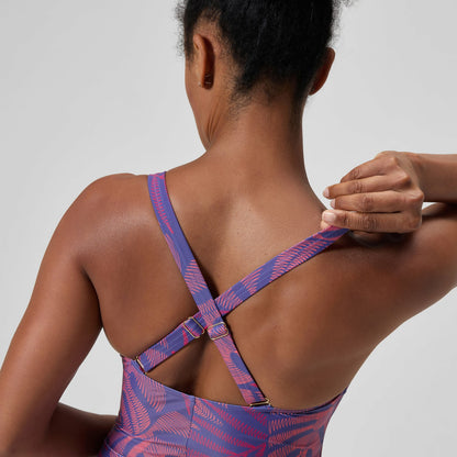 Shaping V Neck Swimsuit Pink/Orange - Speedo