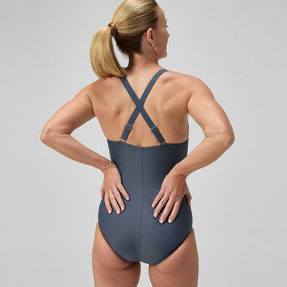 Shaping V Neck Swimsuit Grey - Speedo