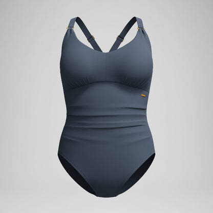 Shaping V Neck Swimsuit Grey - Speedo