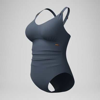 Shaping V Neck Swimsuit Grey - Speedo