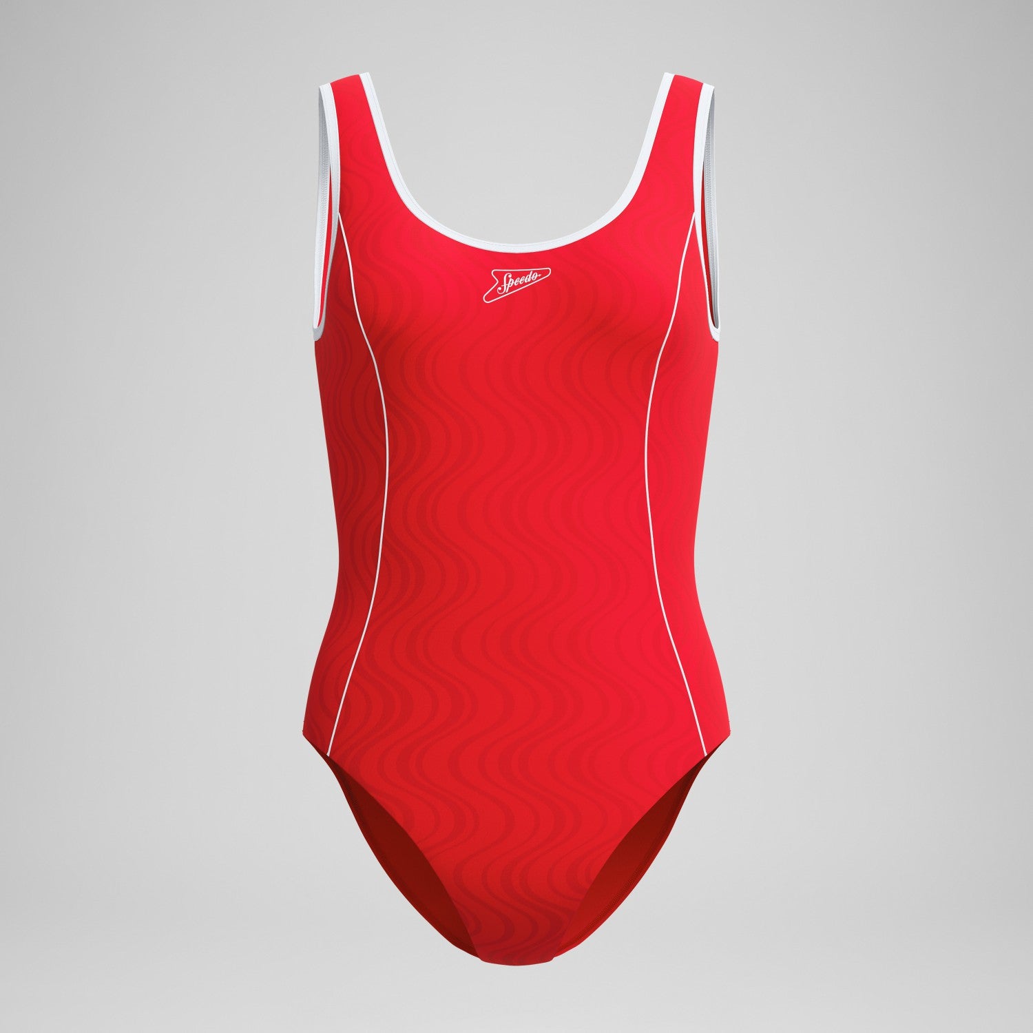 Jetstream Textured Bound Scoop Swimsuit Red/White - Speedo