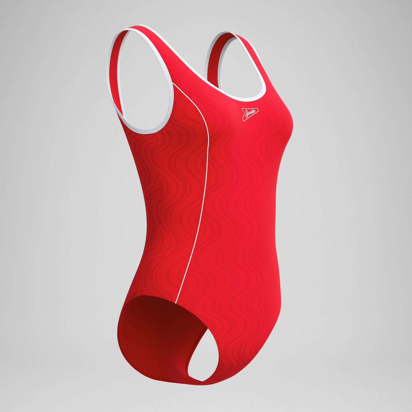 Jetstream Textured Bound Scoop Swimsuit Red/White - Speedo