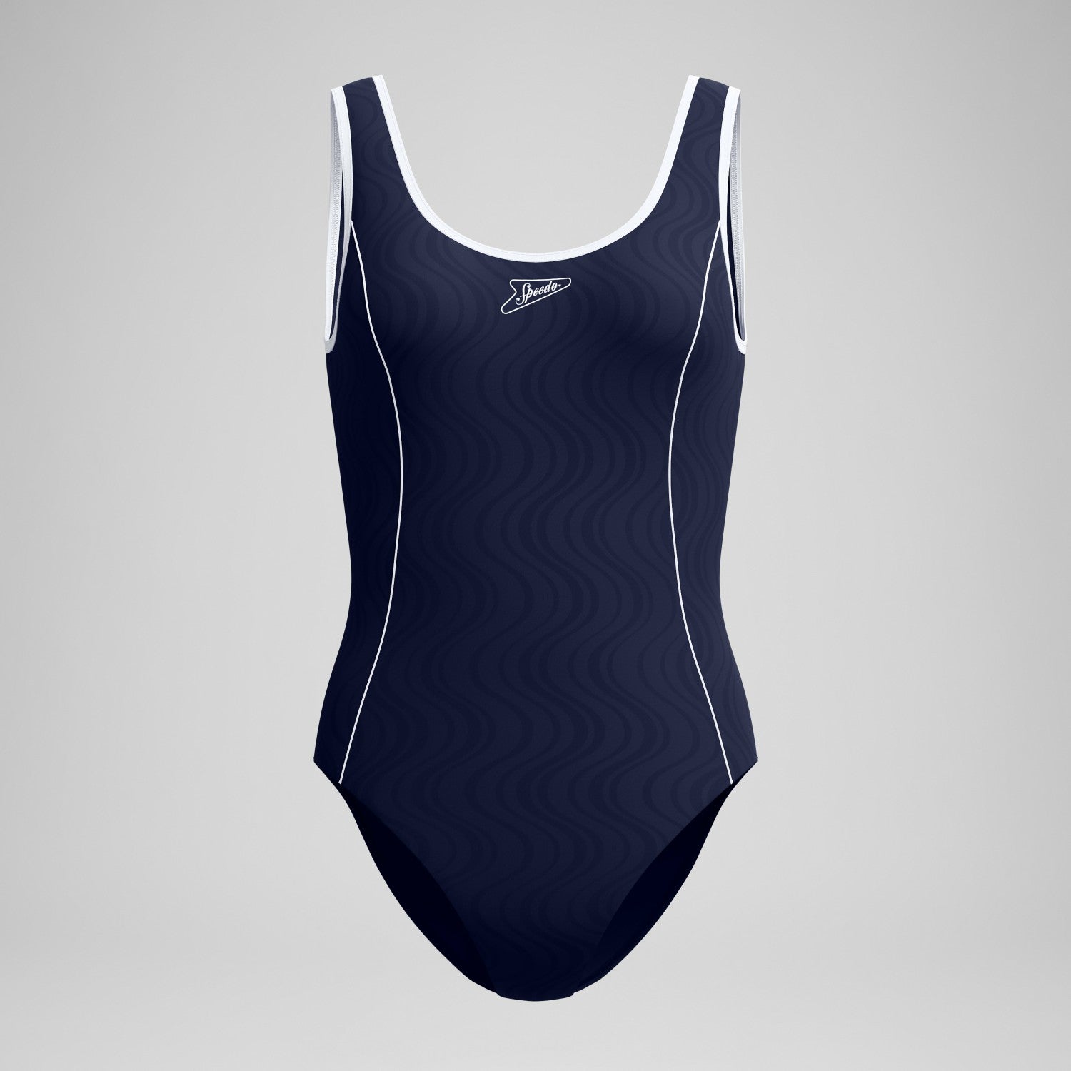 Jetstream Textured Bound Scoop Swimsuit Navy/White - Speedo