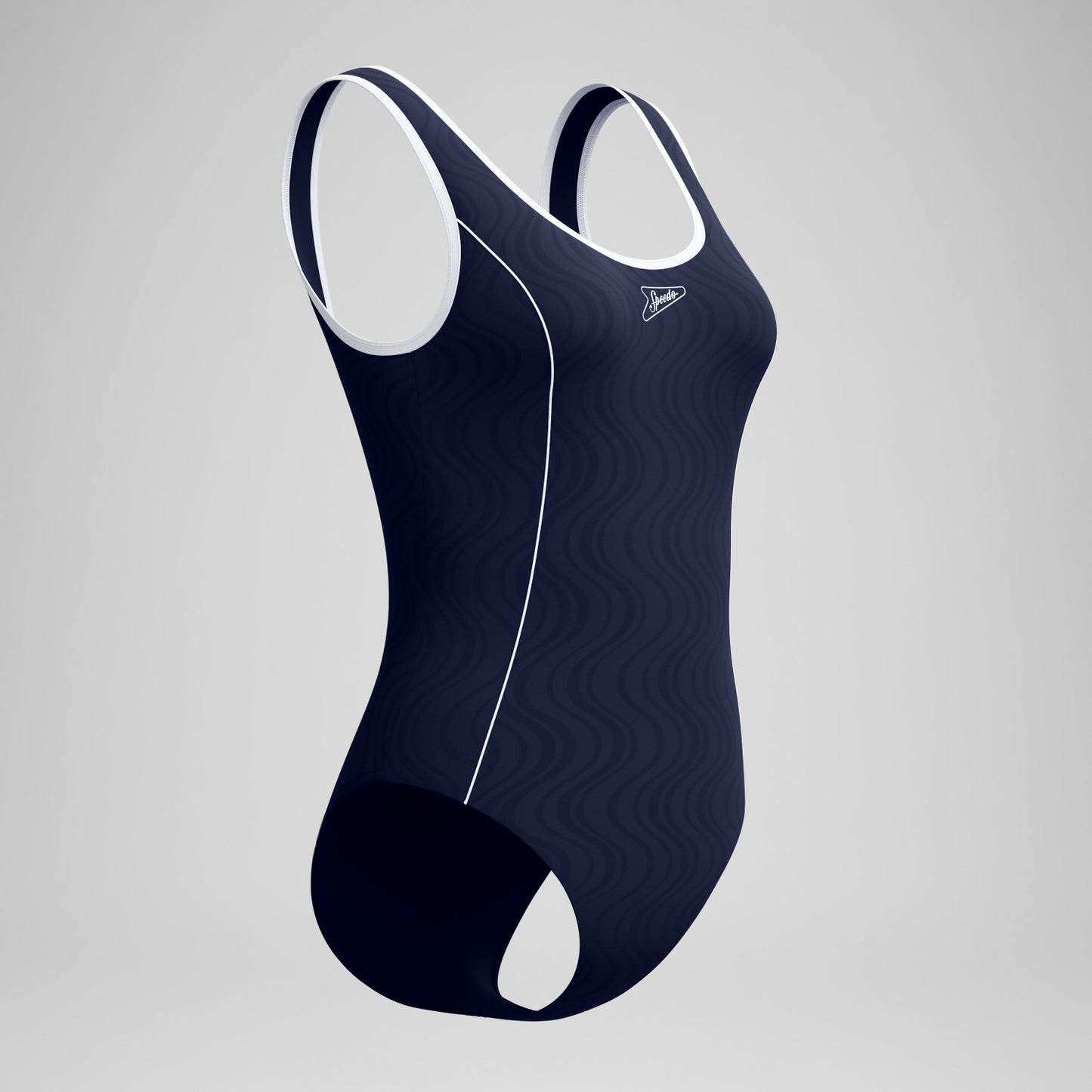 Jetstream Textured Bound Scoop Swimsuit Navy/White - Speedo