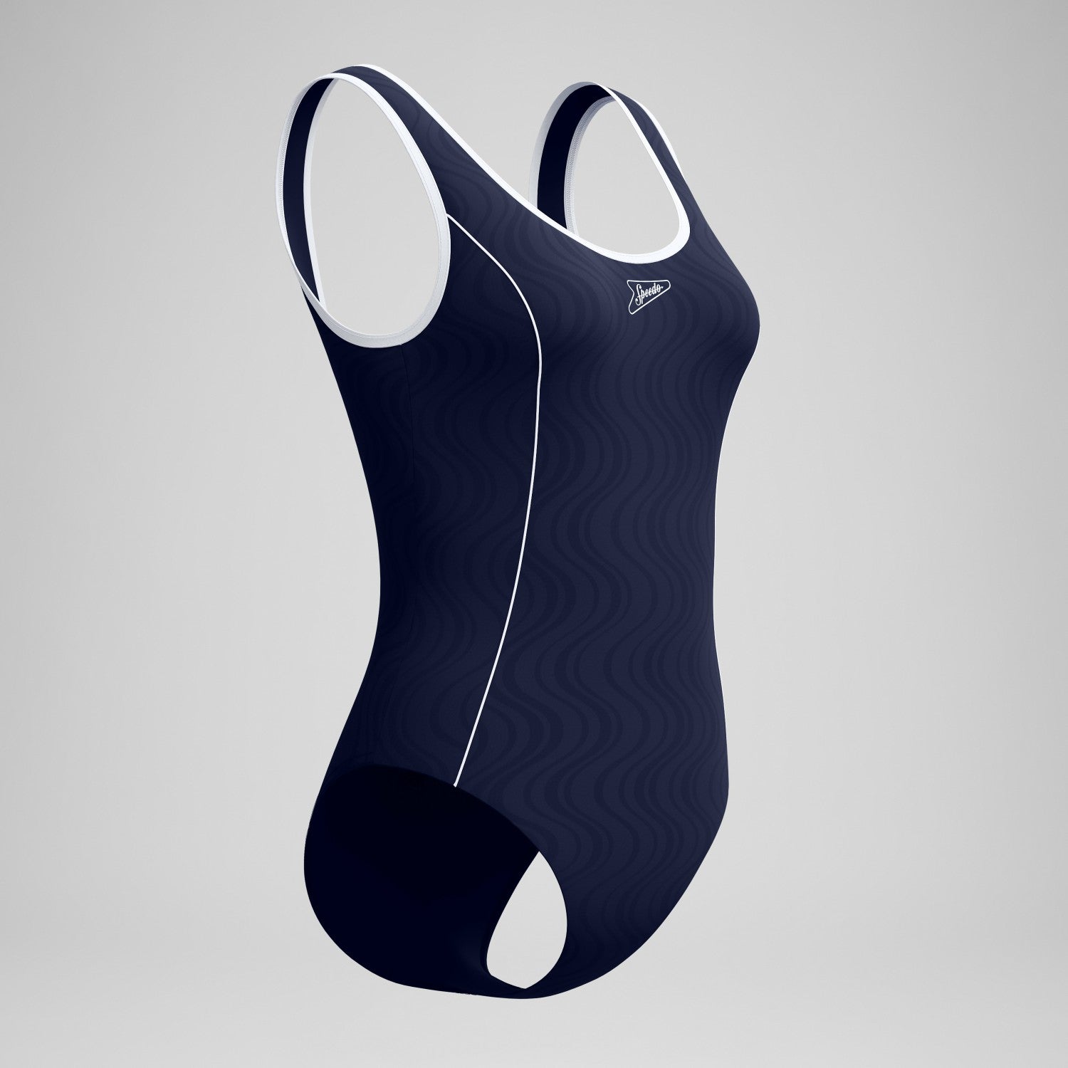 Jetstream Textured Bound Scoop Swimsuit Navy/White - Speedo
