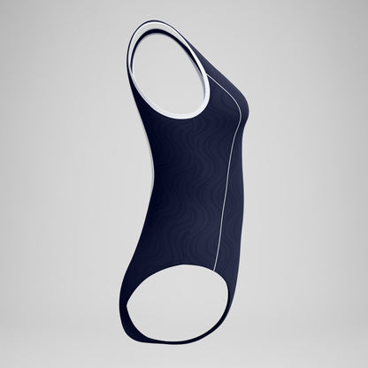 Jetstream Textured Bound Scoop Swimsuit Navy/White - Speedo