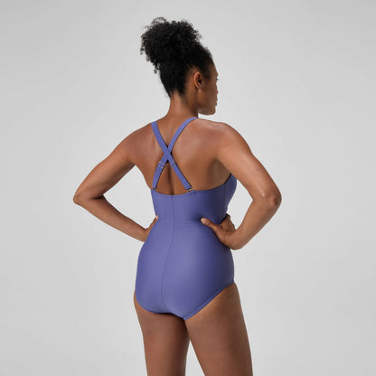 Shaping V Neck Swimsuit Blue - Speedo