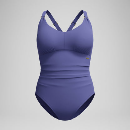 Shaping V Neck Swimsuit Blue - Speedo