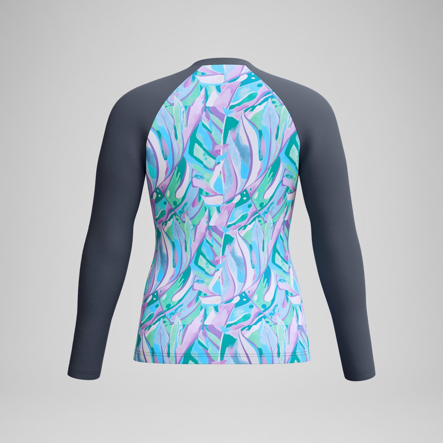 Printed Long Sleeve Swim Shirt Grey/Green - Speedo