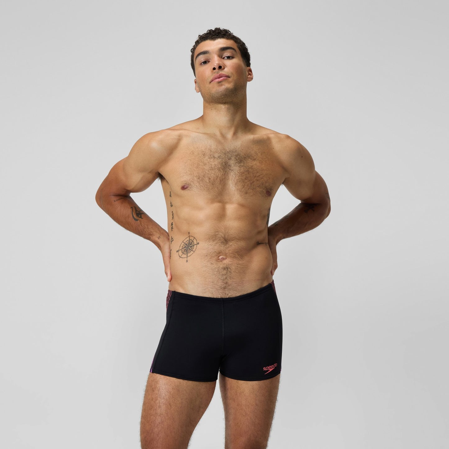 Tech Panel Aquashorts Black/Coral - Speedo