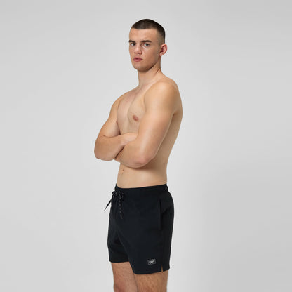 Classic Solid Redondo Edge Volley Swim Shorts Black - Speedo