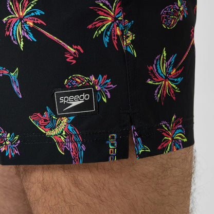 Printed Redondo Edge Swim Shorts Black/Orange - Speedo