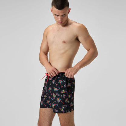 Printed Redondo Edge Swim Shorts Black/Orange - Speedo