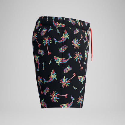 Printed Redondo Edge Swim Shorts Black/Orange - Speedo