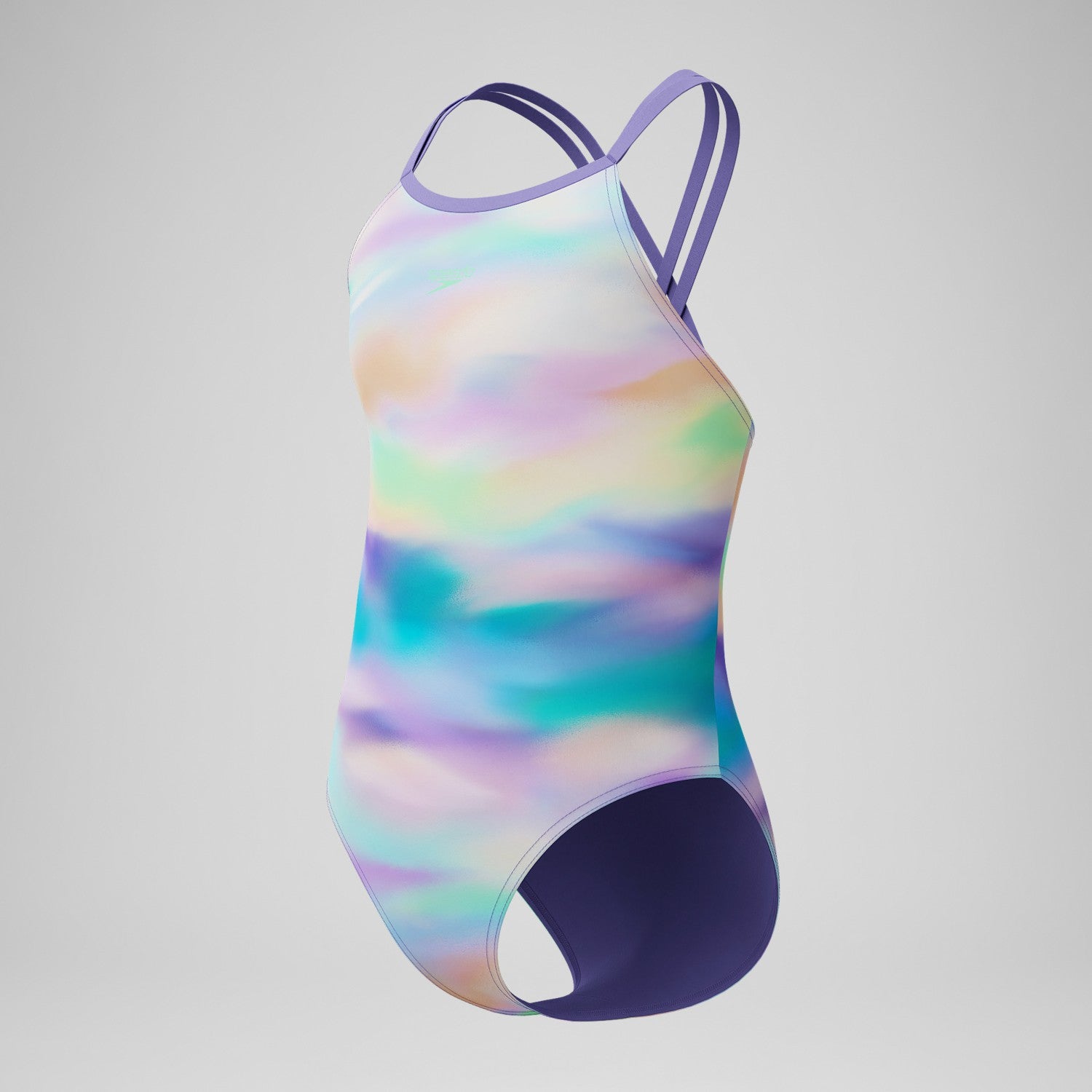 Girls Printed Twinstrap Swimsuit Purple/Green/Orange - Speedo