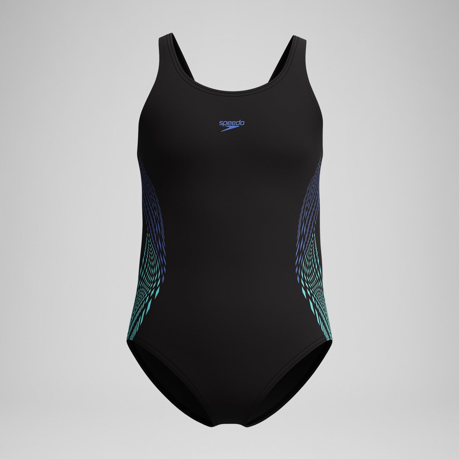 Girls' Placement Muscleback Swimsuit Black/Blue - Speedo