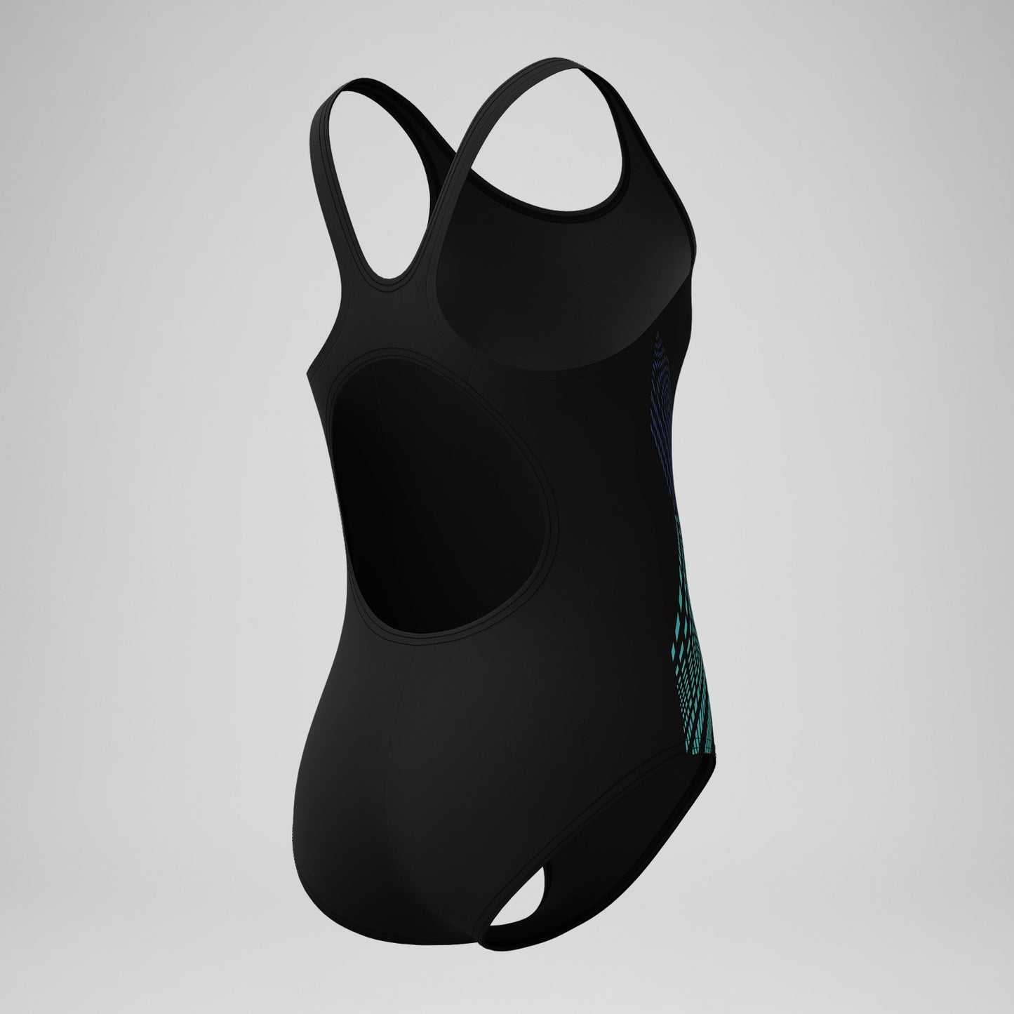 Girls' Placement Muscleback Swimsuit Black/Blue - Speedo